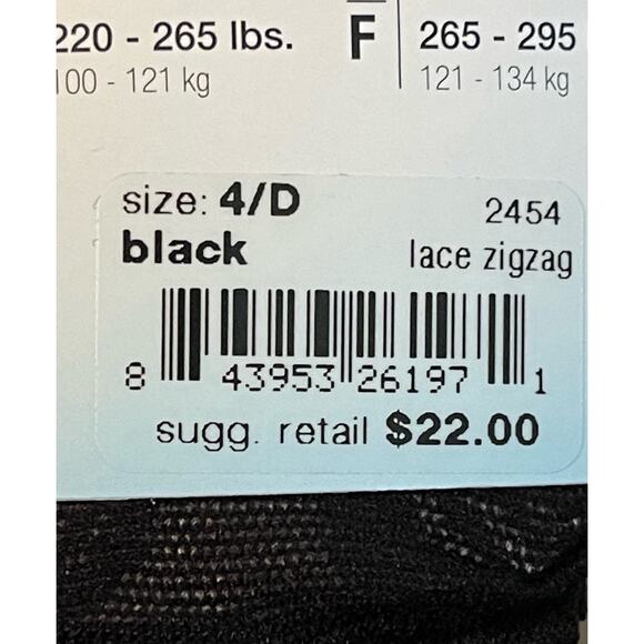 SPANX Assets Red Hot Label 3 Pair Textured Lace ZigZag Shaping Tights Black 4 D - Picture 7 of 8